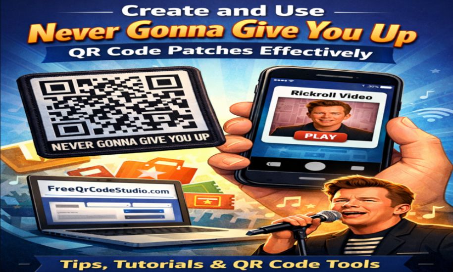 Never Gonna Give You Up QR Code Patch